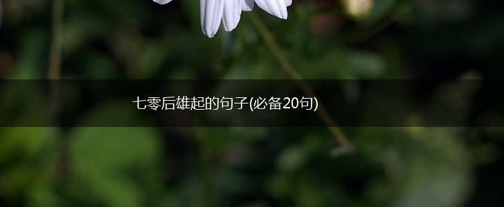 七零后雄起的句子(必备20句),第1张