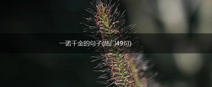 一诺千金的句子(热门49句),第1张