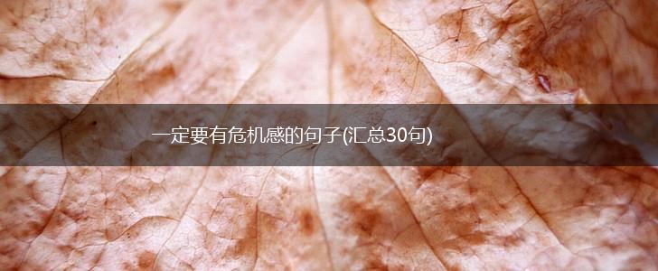 一定要有危机感的句子(汇总30句),第1张