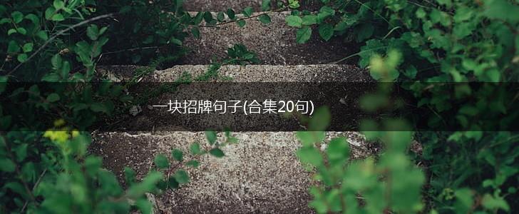 一块招牌句子(合集20句),第1张