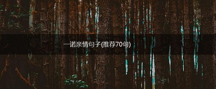 一诺亲情句子(推荐70句),第1张