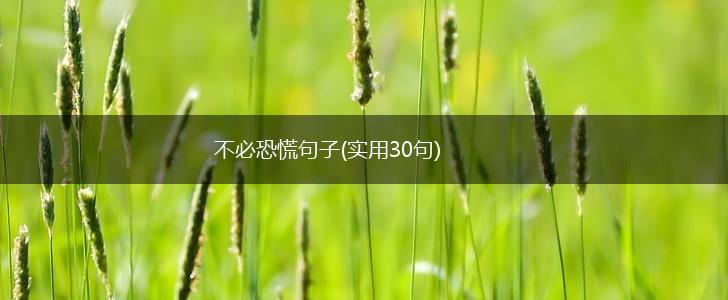 不必恐慌句子(实用30句),第1张