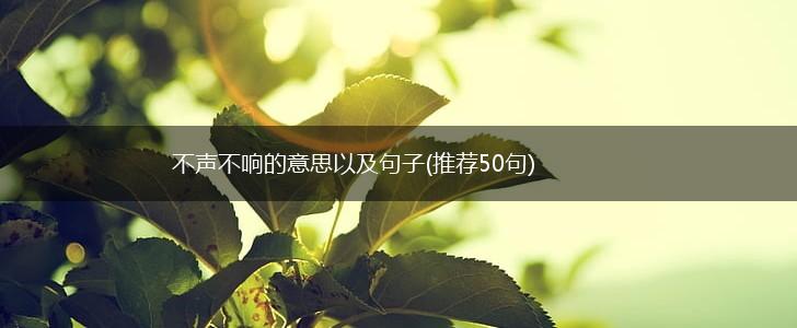 不声不响的意思以及句子(推荐50句),第1张