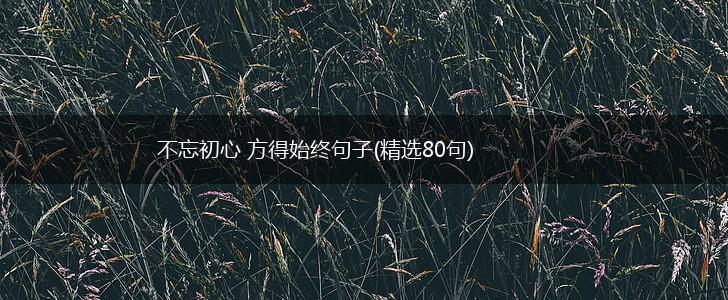 不忘初心 方得始终句子(精选80句),第1张