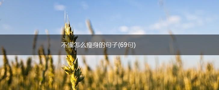 不懂怎么瘦身的句子(69句),第1张 不懂怎么瘦身的句子(69句),第1张