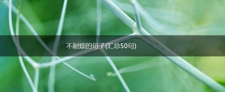 不耐烦的句子(汇总50句),第1张