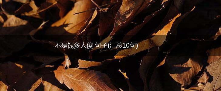 不是钱多人傻 句子(汇总10句),第1张