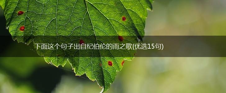 下面这个句子出自纪伯伦的雨之歌(优选15句),第1张
