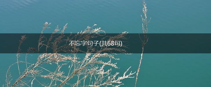 不忘字句子(共68句),第1张