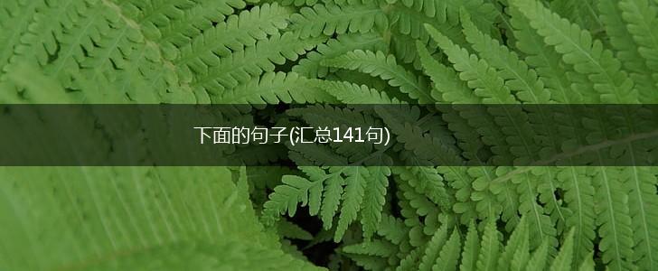 下面的句子(汇总141句),第1张