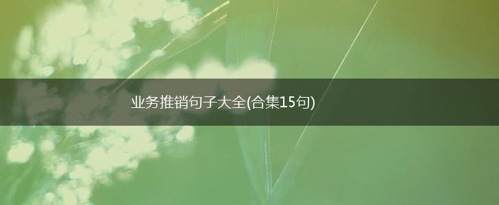 业务推销句子大全(合集15句),第1张