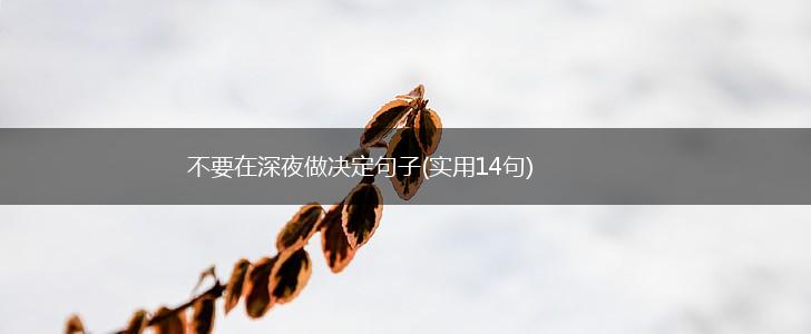 不要在深夜做决定句子(实用14句),第1张