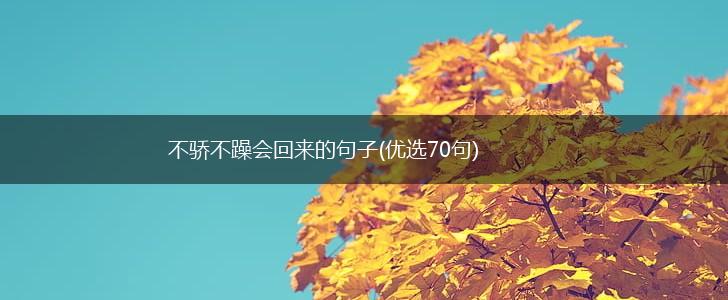 不骄不躁会回来的句子(优选70句),第1张