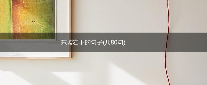 东坡岩下的句子(共80句),第1张