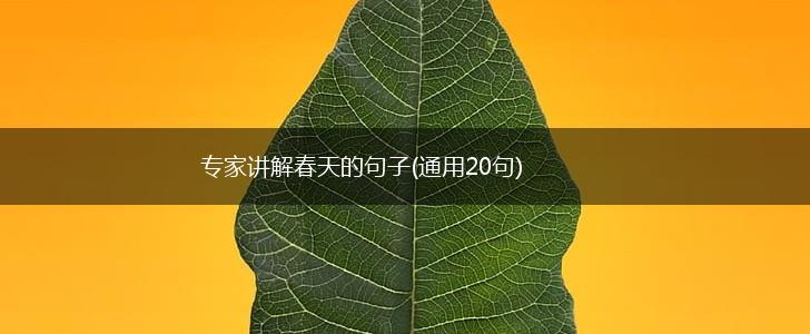 专家讲解春天的句子(通用20句),第1张