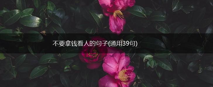 不要拿钱看人的句子(通用39句),第1张