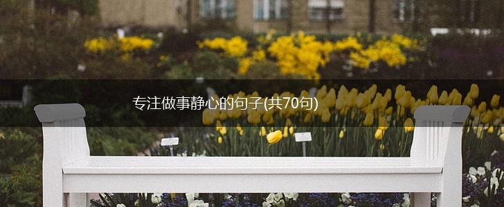 专注做事静心的句子(共70句),第1张