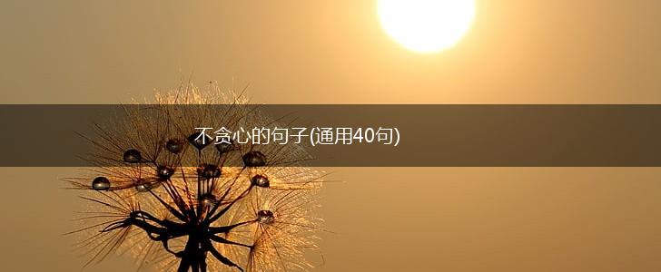 不贪心的句子(通用40句),第1张