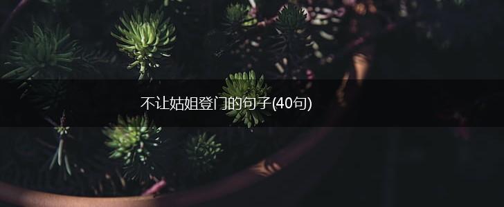 不让姑姐登门的句子(40句),第1张