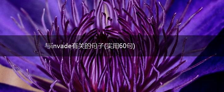 与invade有关的句子(实用60句),第1张