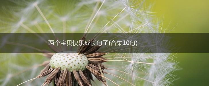 两个宝贝快乐成长句子(合集10句),第1张