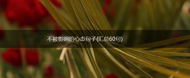 不被影响的心态句子(汇总60句),第1张