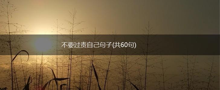 不要过责自己句子(共60句),第1张