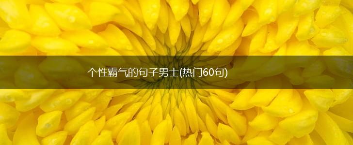 个性霸气的句子男士(热门60句),第1张