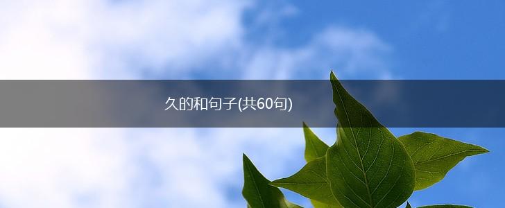 久的和句子(共60句),第1张