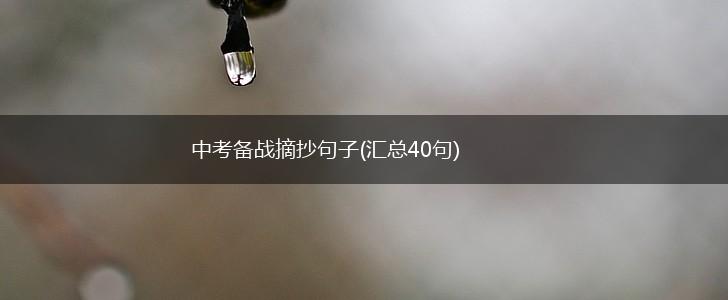 中考备战摘抄句子(汇总40句),第1张