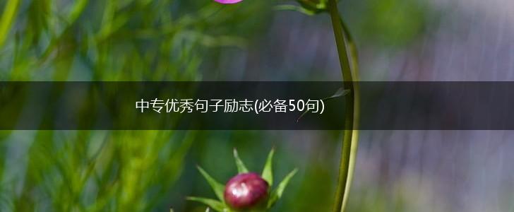 中专优秀句子励志(必备50句),第1张
