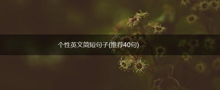 个性英文简短句子(推荐40句),第1张