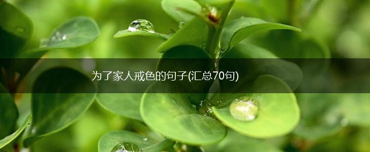 为了家人戒色的句子(汇总70句),第1张