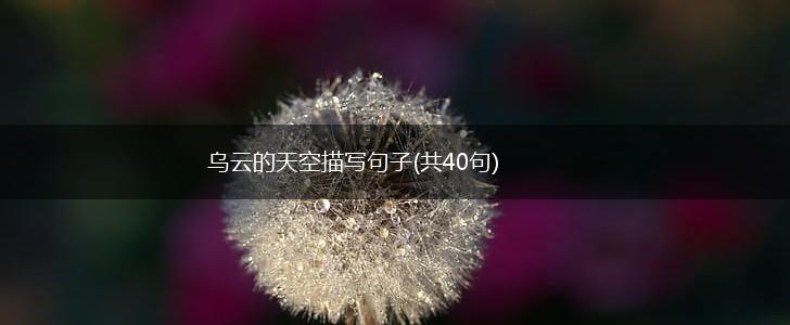 乌云的天空描写句子(共40句),第1张