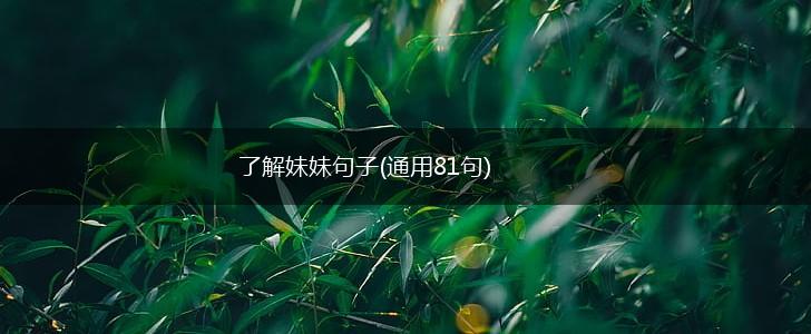 了解妹妹句子(通用81句),第1张