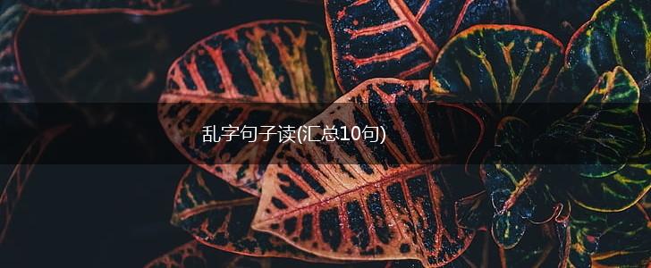 乱字句子读(汇总10句),第1张
