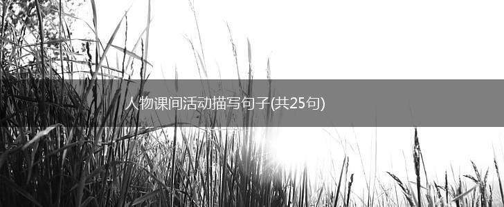 人物课间活动描写句子(共25句),第1张