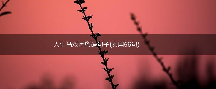 人生马戏团粤语句子(实用66句),第1张