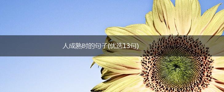 人成熟时的句子(优选13句),第1张
