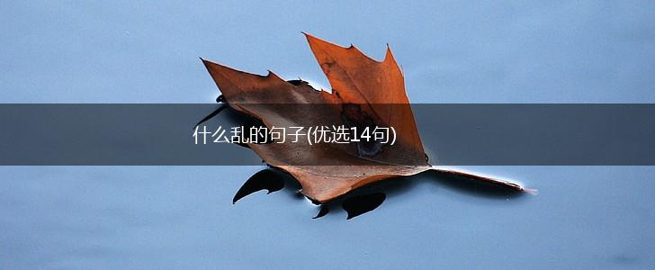 什么乱的句子(优选14句),第1张