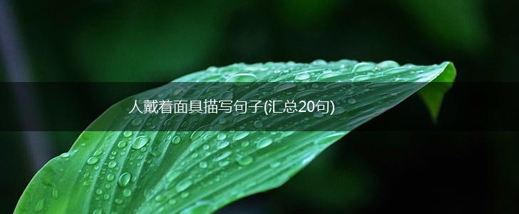 人戴着面具描写句子(汇总20句),第1张