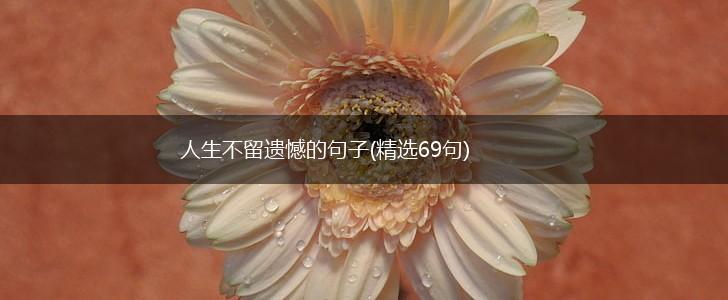 人生不留遗憾的句子(精选69句),第1张