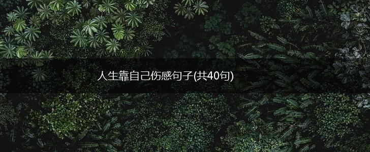 人生靠自己伤感句子(共40句),第1张