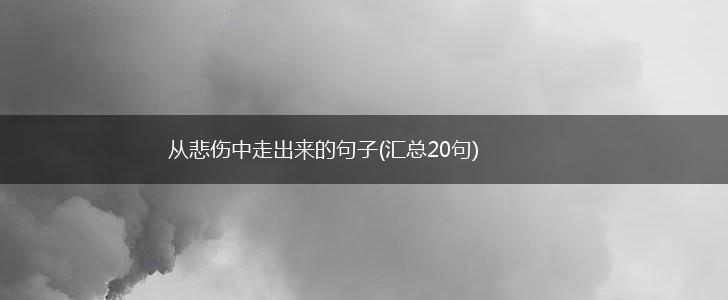 从悲伤中走出来的句子(汇总20句),第1张