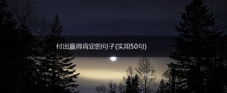 付出赢得肯定的句子(实用50句),第1张