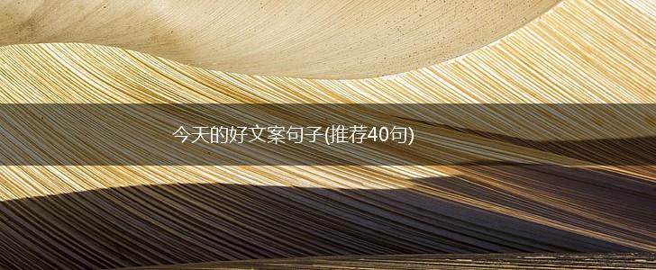 今天的好文案句子(推荐40句),第1张